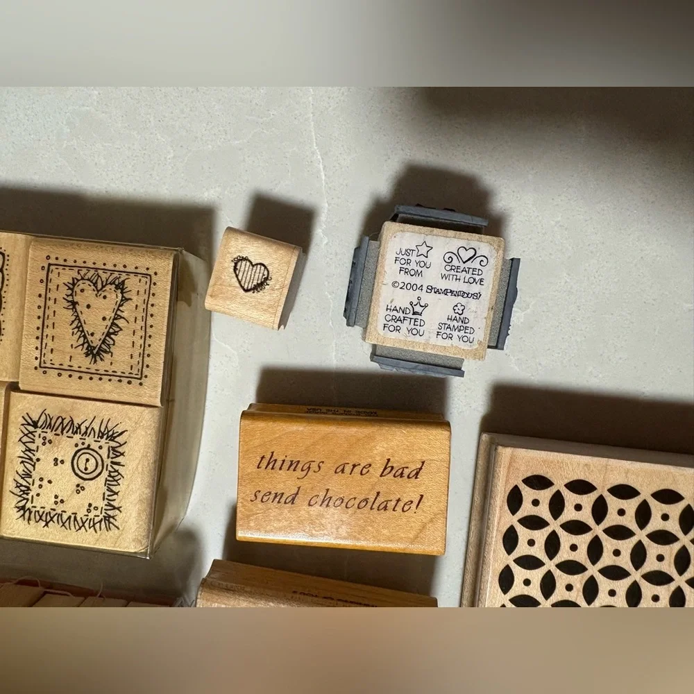 Vintage & New High-Quality Rubber Wood Stamp Collection Set - Picture 15 of 15